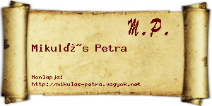 Mikulás Petra névjegykártya
